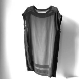 All Saints Black and Cream Silk Minidress